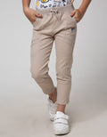 Little M Long Pants Reguler Rib Kombinasi Twilltape Bordir