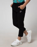 Little M Long Pants Reguler Rib Kombinasi Twilltape Bordir