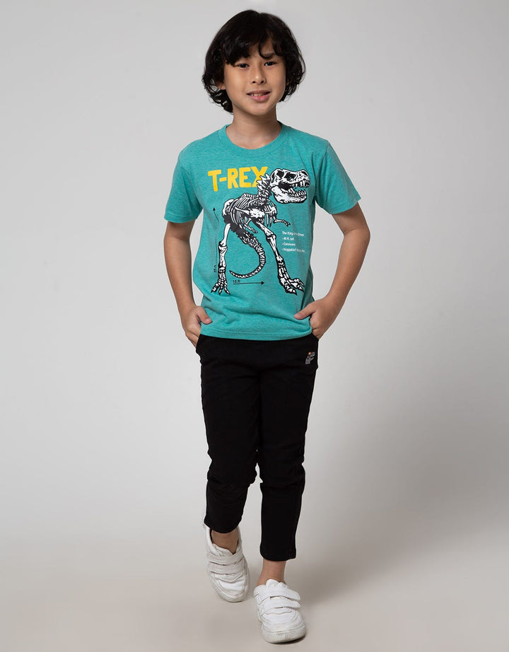 Little M Long Pants Regular Rib Combination Twilltape Embroidery