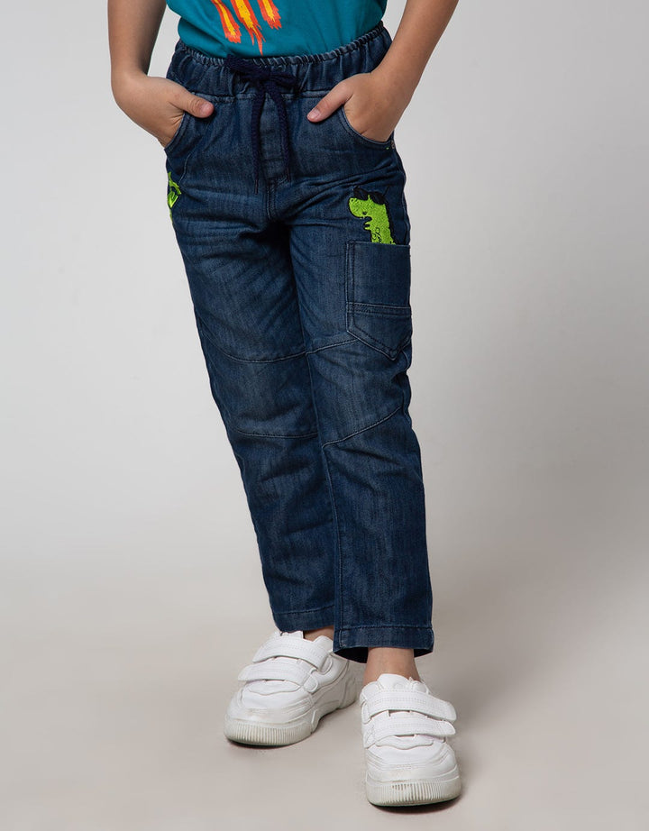 Little M Long Denim Bordir