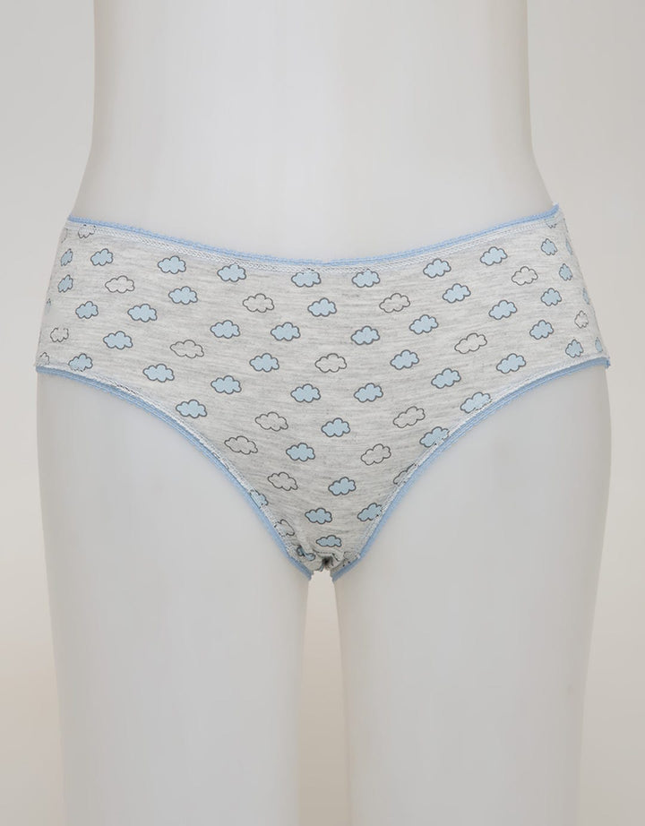 Nevada Midi Briefs Panty Aop Cloud Outline
