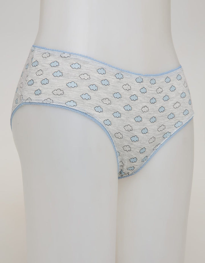 Nevada Midi Briefs Panty Aop Cloud Outline