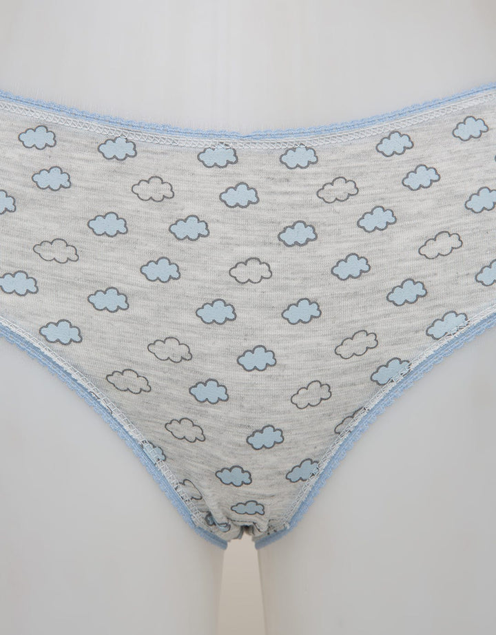Nevada Midi Briefs Panty Aop Cloud Outline