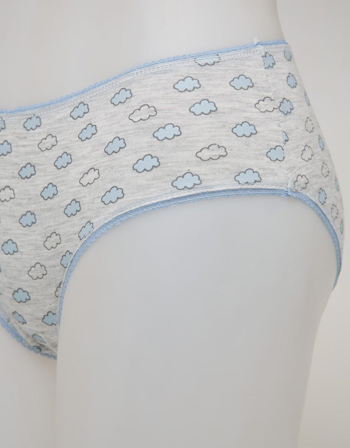 Nevada Midi Briefs Panty Aop Cloud Outline