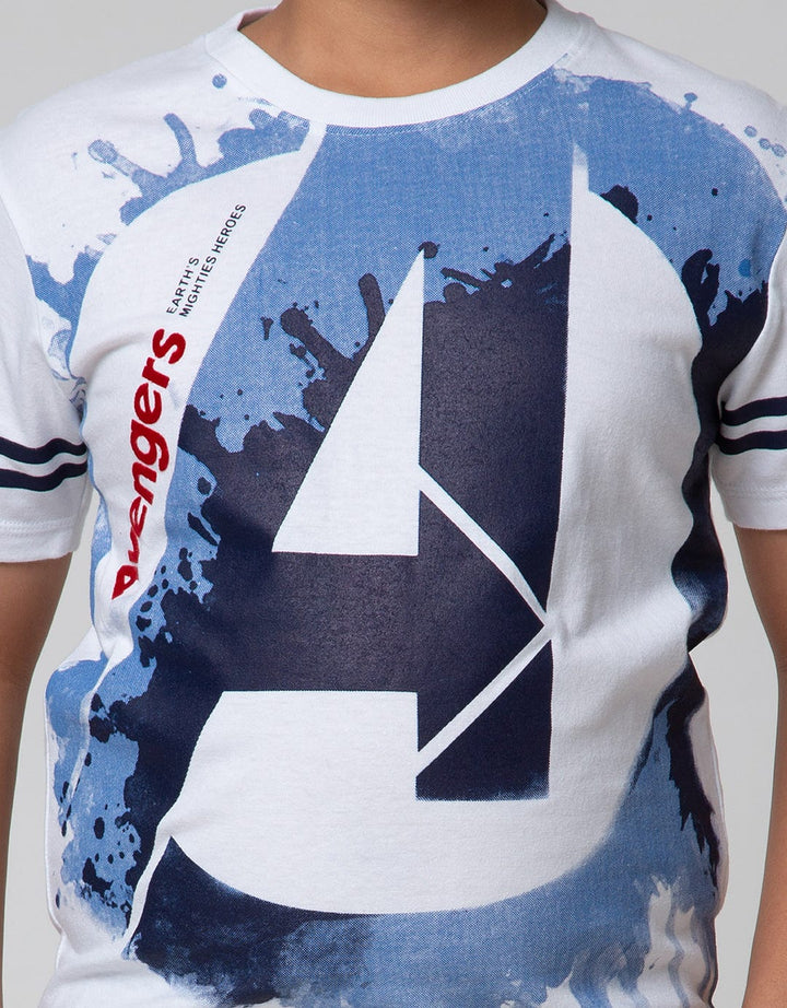 Marvel Short Sleeve T-Shirt Print Avenger Logo A Paint