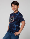 Marvel Short Sleeve T-Shirt Print Avenger Marble Captain Amerika Shield Star