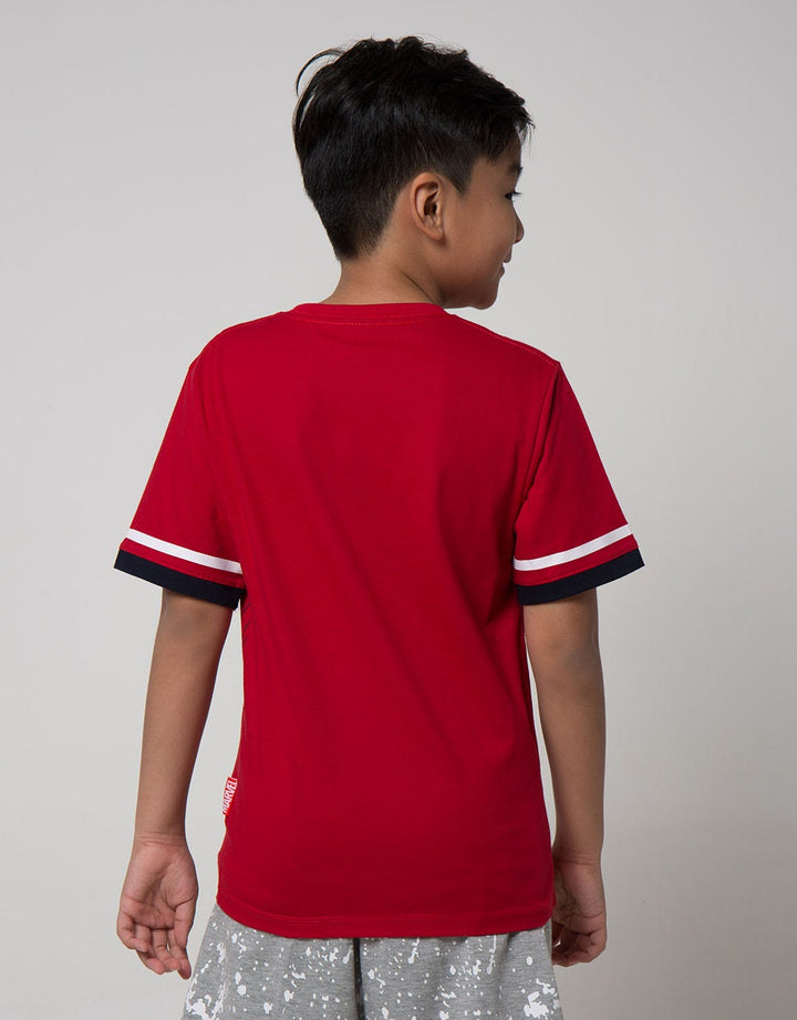 Marvel Short Sleeve T-Shirt Spiderman Net Patch Face