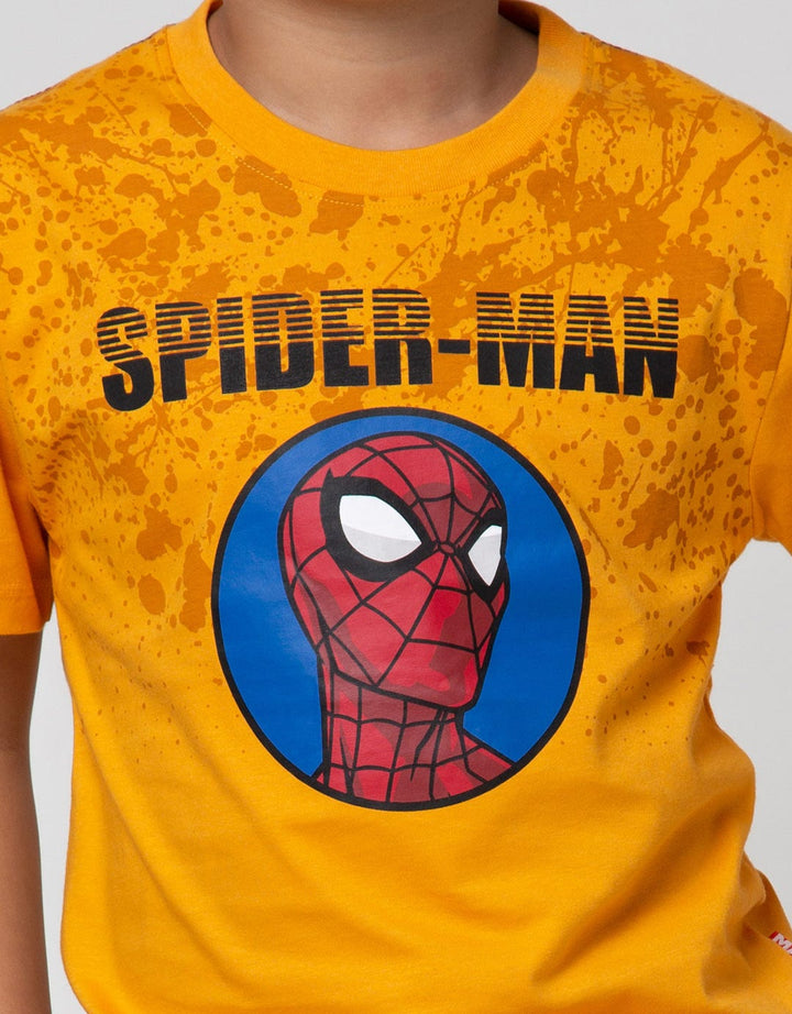 Marvel T-Shirt Spiderman Face Half Splash