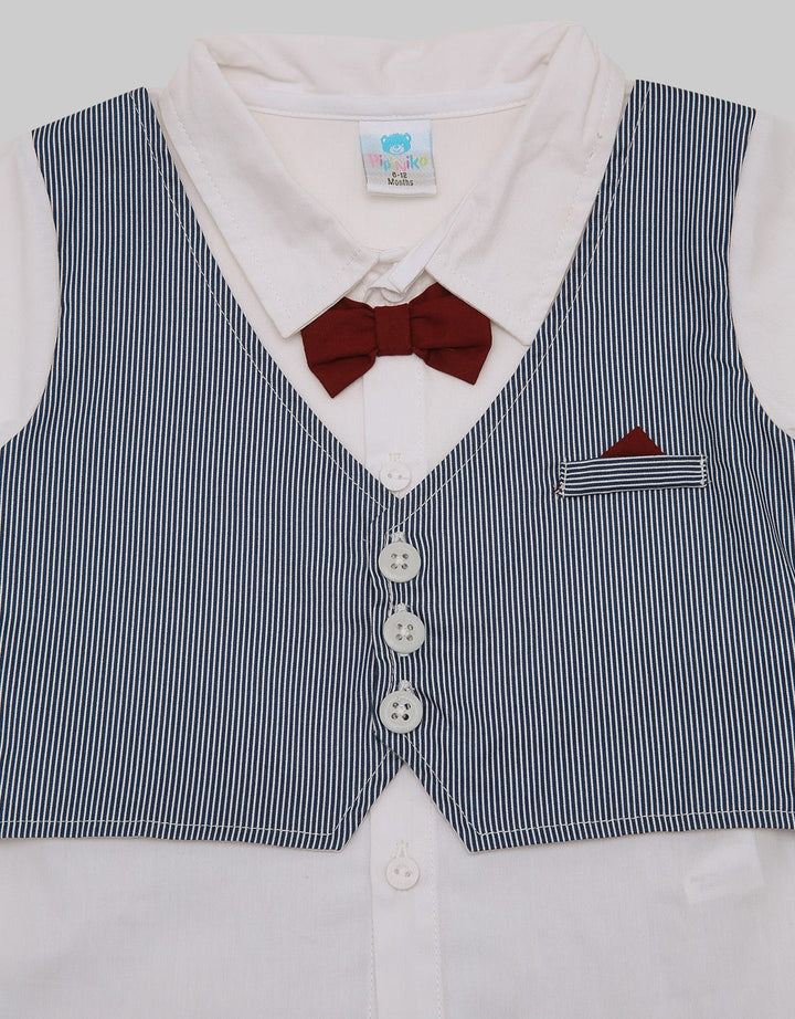 Pipiniko Top Bottom Set Boys Vest Woven Cny