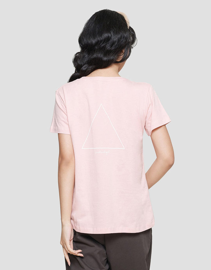 Cardinal Girl Wording Print Kaos Lengan Pendek Wanita