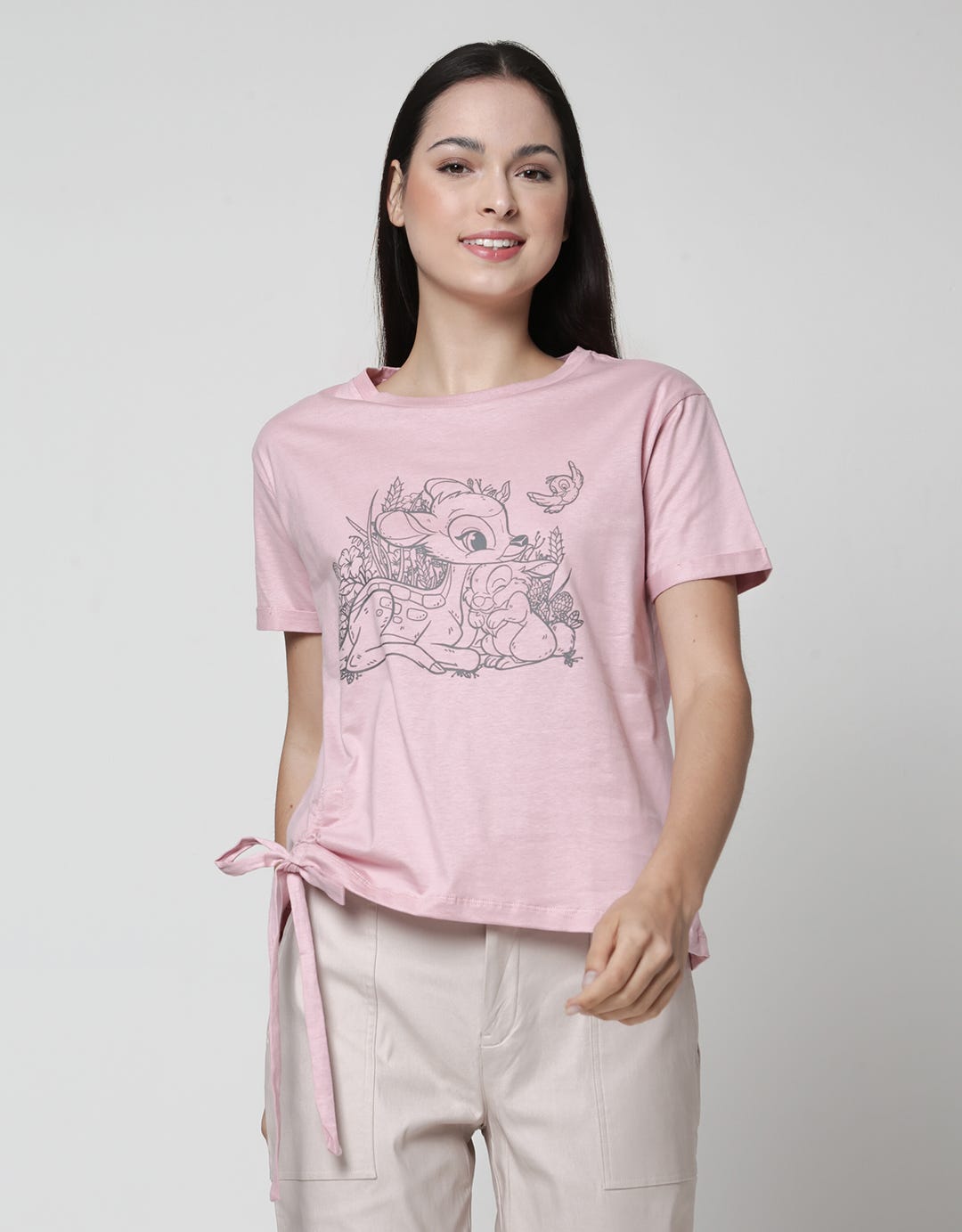 Disney Bambi Drawstring Cotton Usa Short Sleeve T-Shirt