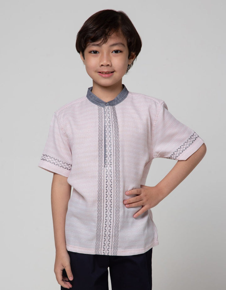 Little M Texture Leb Baju Koko Anak Laki-laki