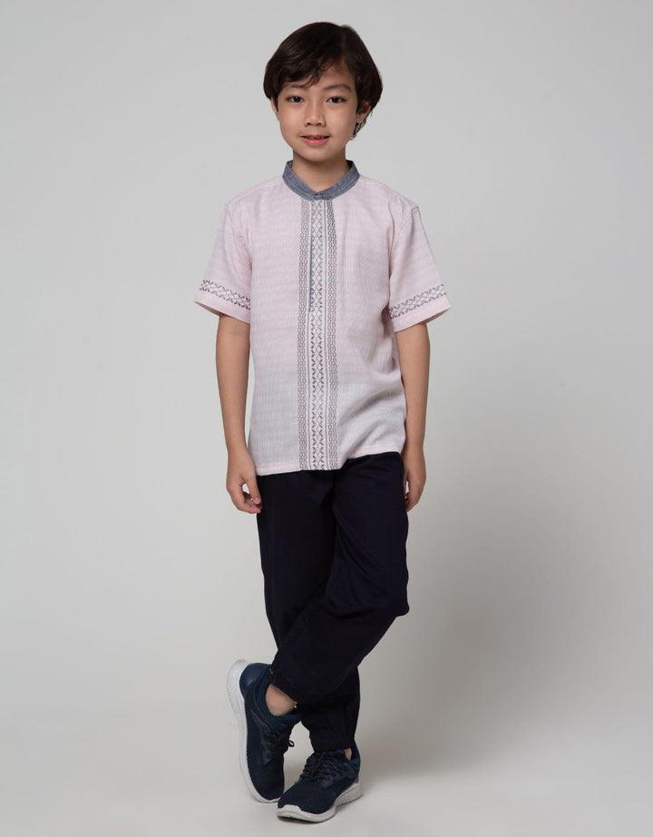 Little M Texture Leb Baju Koko Anak Laki-laki