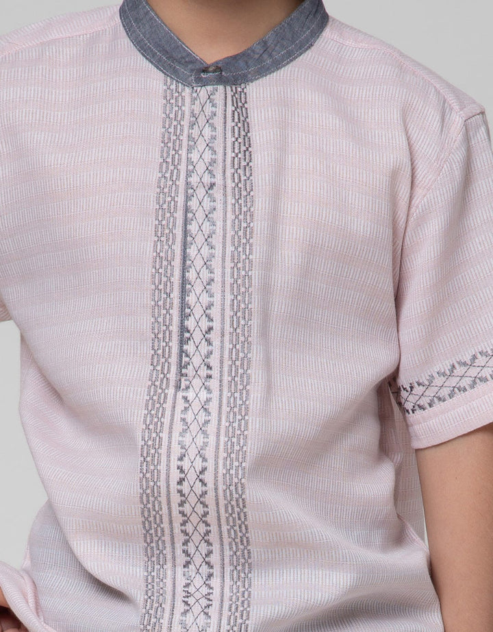 Little M Texture Leb Baju Koko Anak Laki-laki