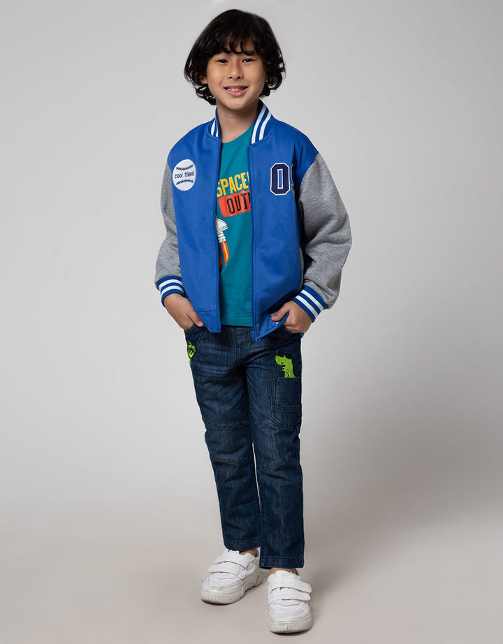 Little M Embroidered Fleece Bomber Jacket