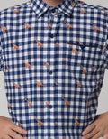 Little M Short Sleeve Shirt Print Dino Check Linen