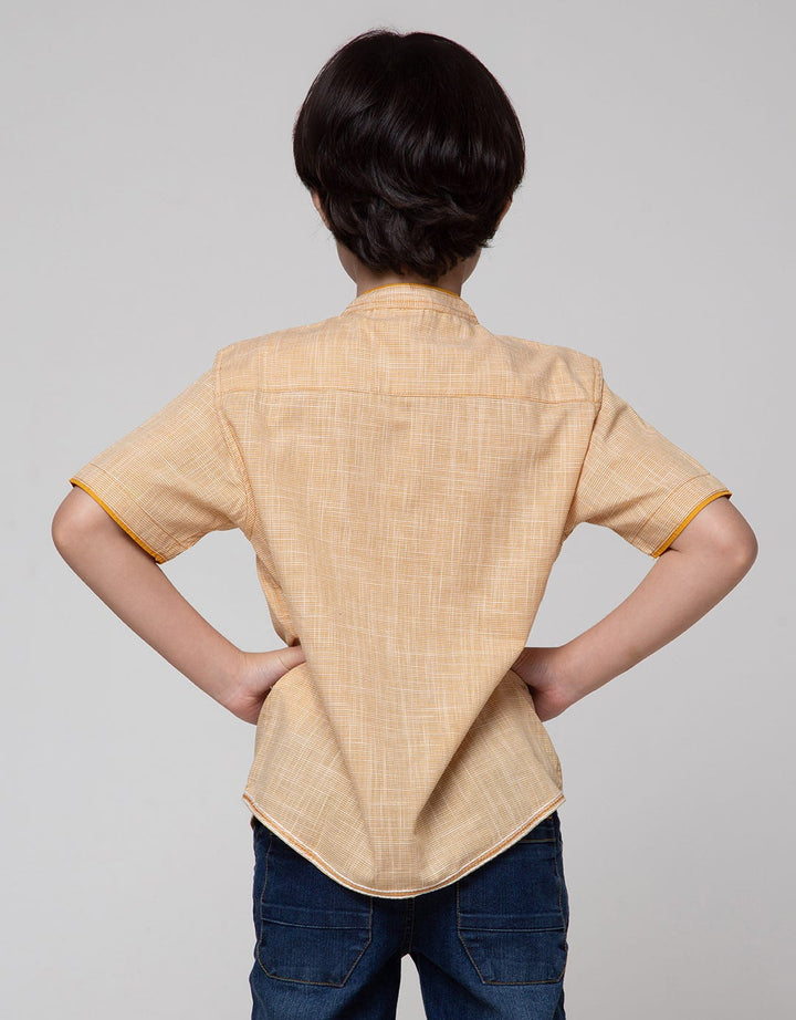 Little M Texture Koko Kasual Kemeja Anak Laki-laki