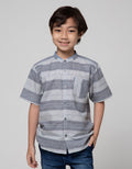 Little M Kemeja Koko Lengan Pendek Casual Texture