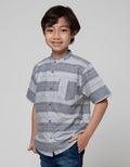 Little M Kemeja Koko Lengan Pendek Casual Texture