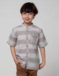 Little M Short Sleeve Kemeja Koko Casual Texture