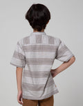 Little M Short Sleeve Kemeja Koko Casual Texture