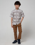 Little M Short Sleeve Kemeja Koko Casual Texture