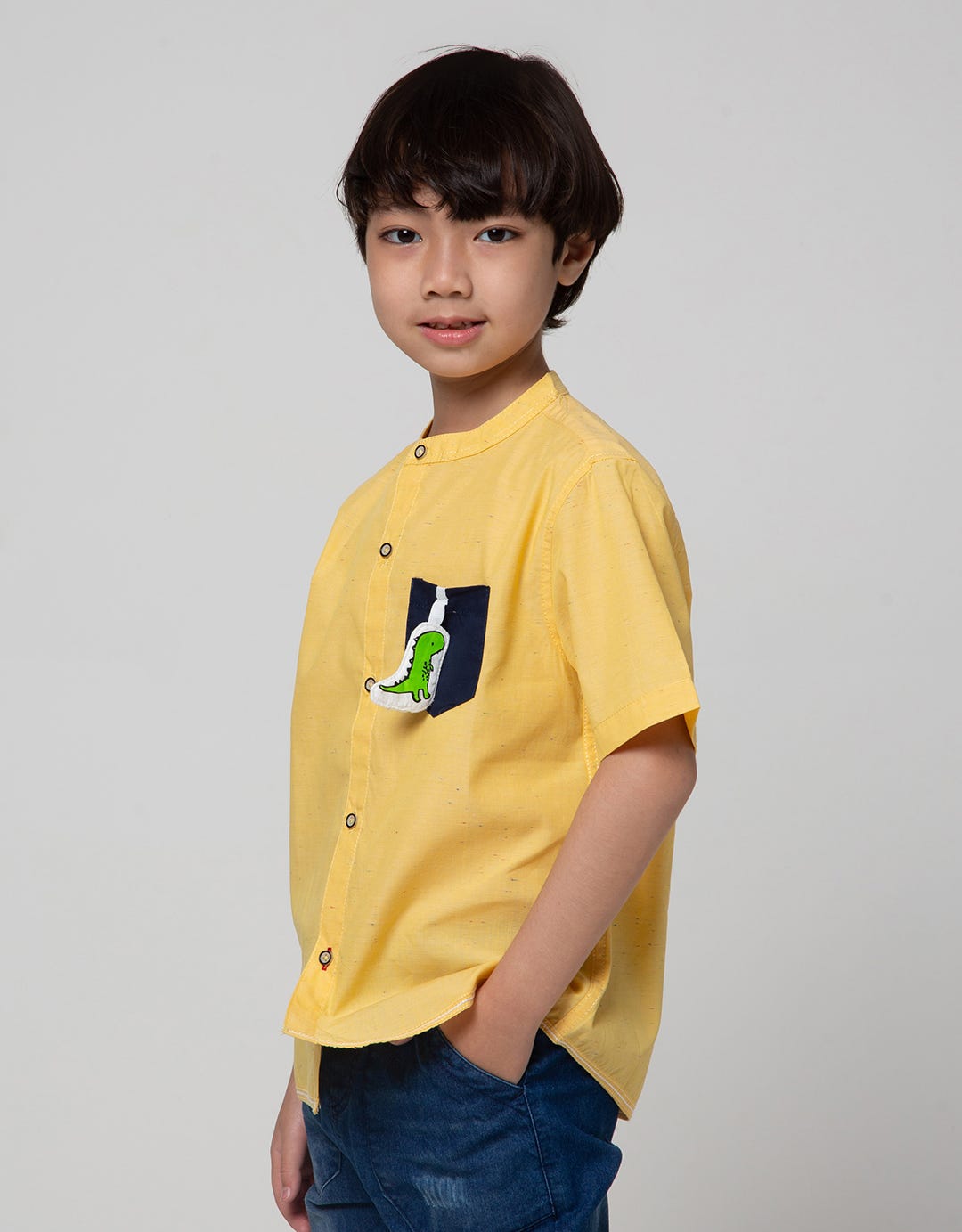 Little M Dropping Dino Baju Koko Anak Laki-laki