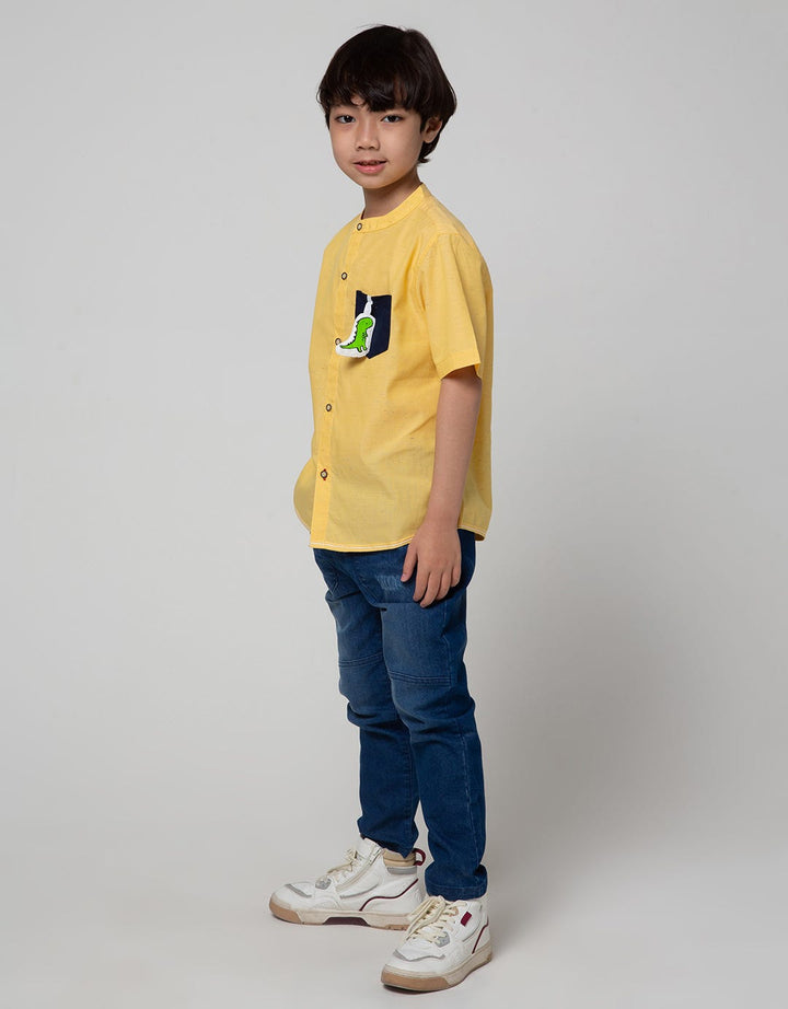 Little M Dropping Dino Baju Koko Anak Laki-laki
