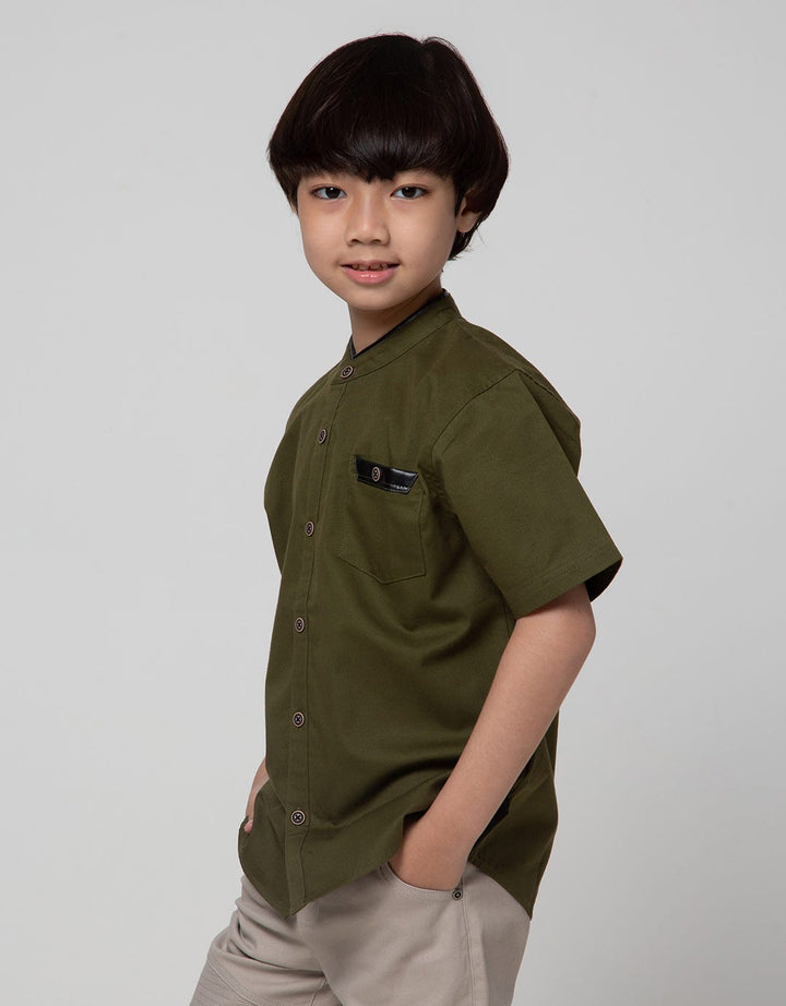Little M Short Sleeve Koko Casual Solid Twill