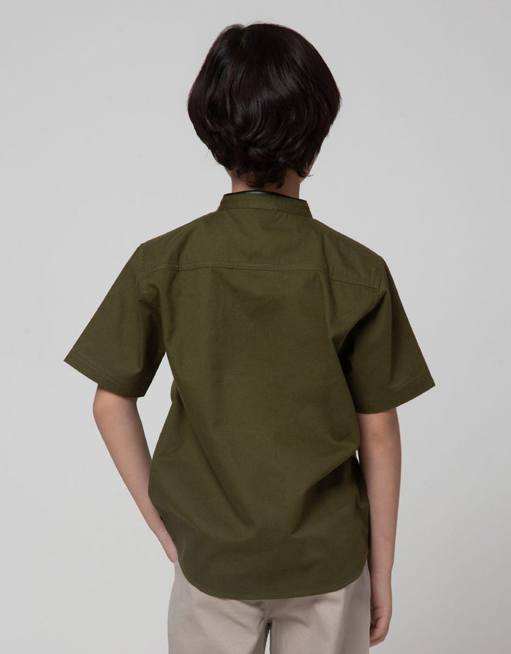 Little M Short Sleeve Koko Casual Solid Twill