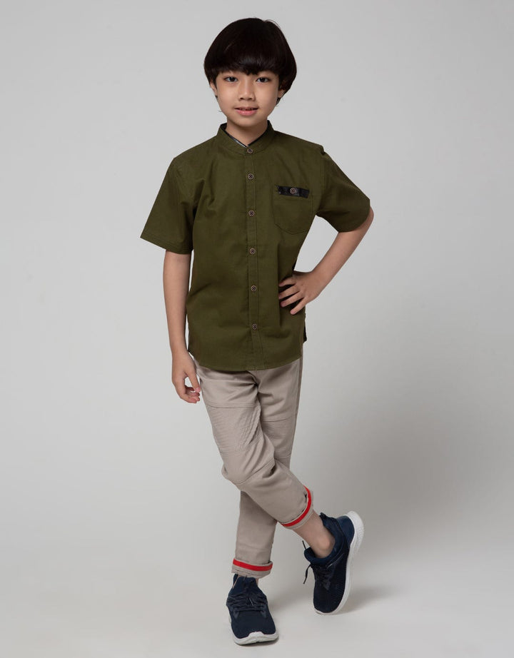 Little M Short Sleeve Koko Casual Solid Twill