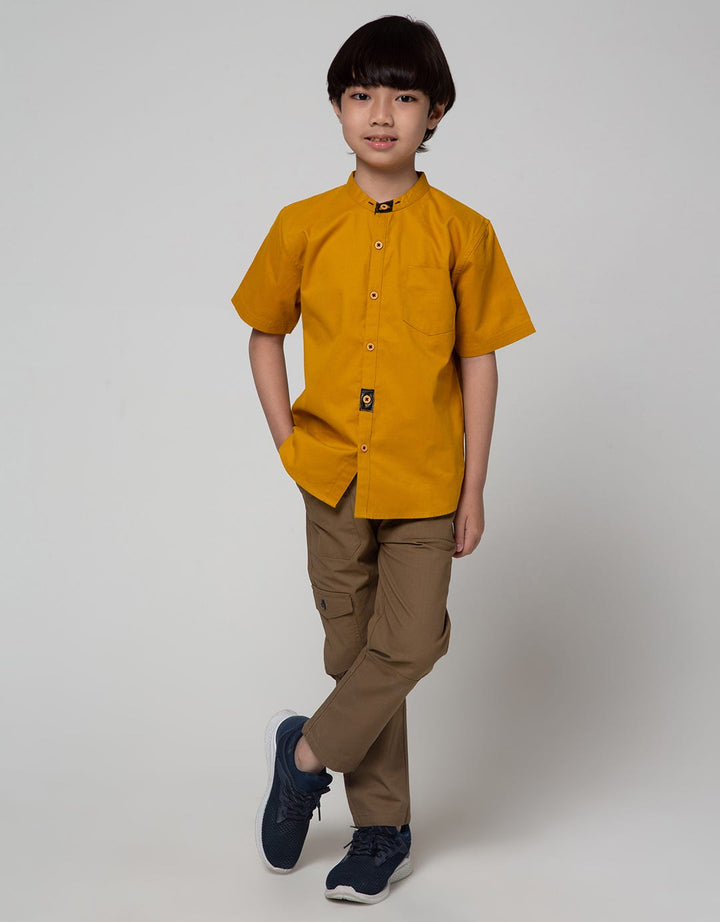 Little M Short Sleeve Koko Casual Solid Twill