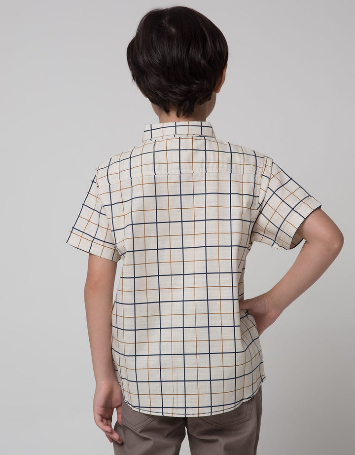 Little M Short Sleeve Seasonal Checked Texture
