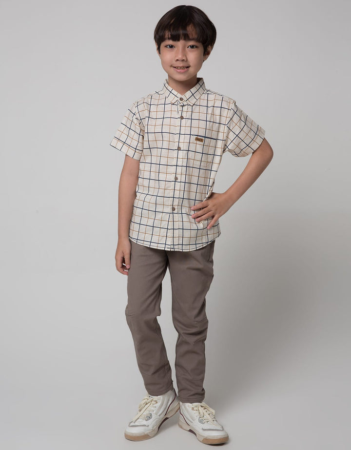 Little M Short Sleeve Seasonal Checked Texture