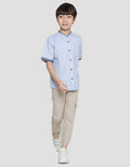 Little M Koko Lengan Pendek Seasonal Texture Anak Laki-laki