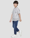 Koko Lengan Pendek Seasonal Texture Anak Laki-laki