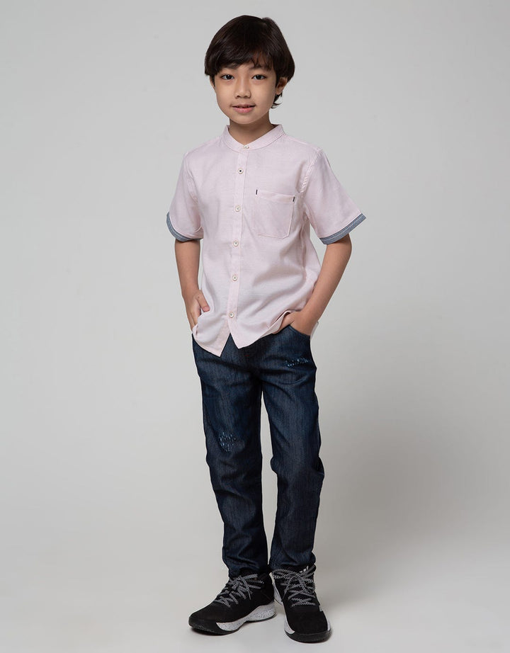 Little M Short Sleeve Koko Casual Texture Stripe Kecil