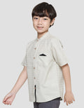 Little M Shaiy11 Texture Kemeja Koko Casual Anak Laki-Laki