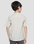 Little M Shaiy11 Texture Kemeja Koko Casual Anak Laki-Laki