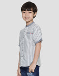Little M Seasonal Stripe Kemeja Koko Anak Laki-Laki