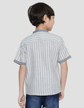 Little M Seasonal Stripe Kemeja Koko Anak Laki-Laki