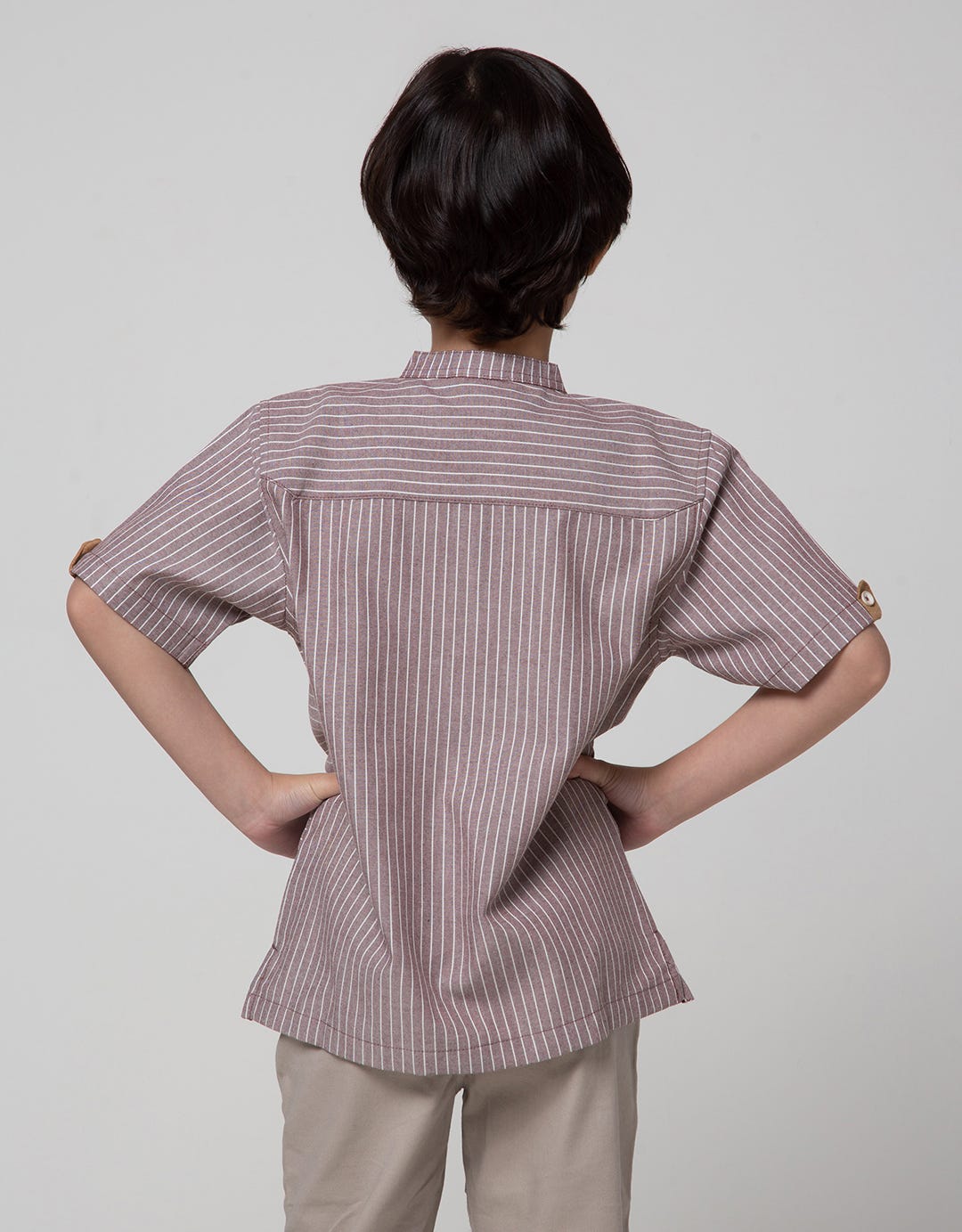 Little M Short Sleeve Seasonal Shirt Bahan Stripe