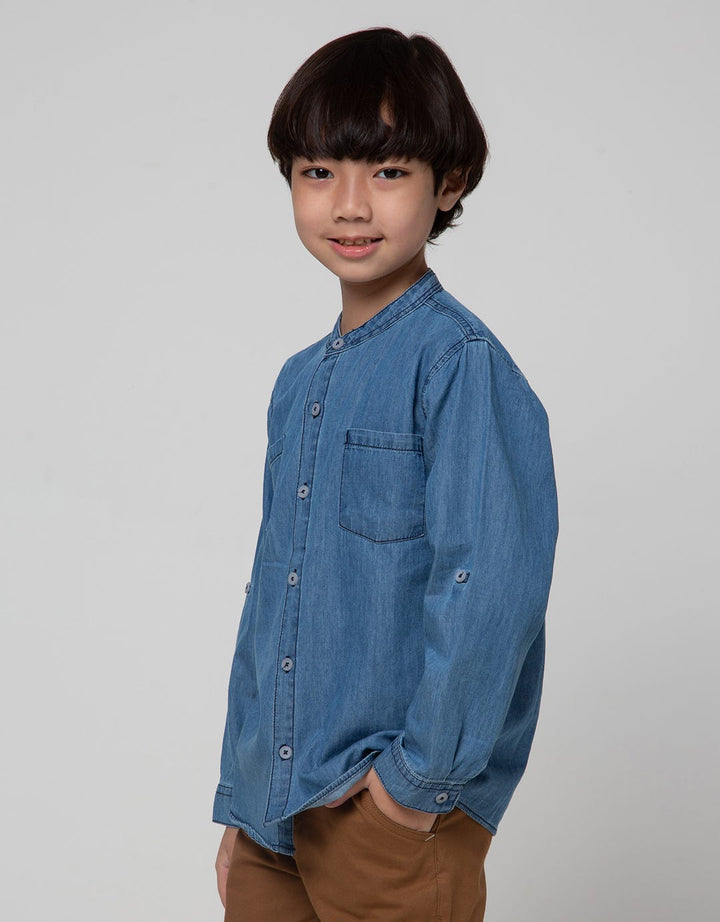 Little M Denim Style Baju Koko Anak Laki-laki