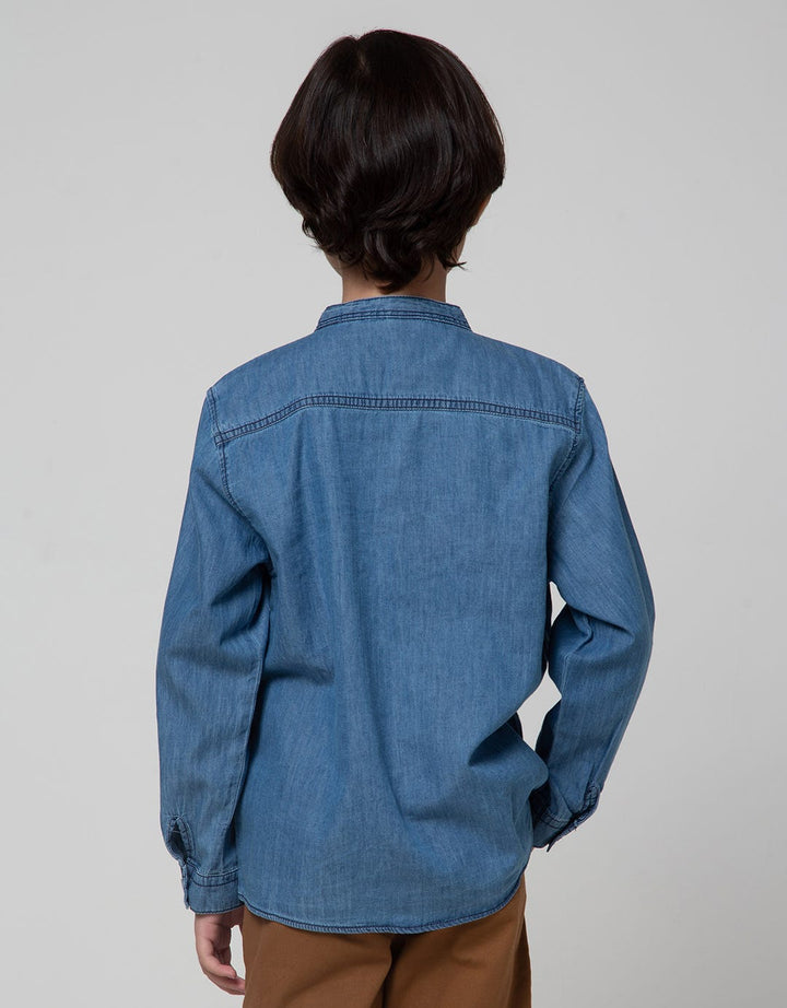 Little M Denim Style Baju Koko Anak Laki-laki