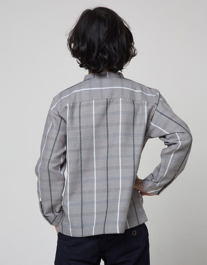 Little M Check Roll Up Koko Anak Laki-laki