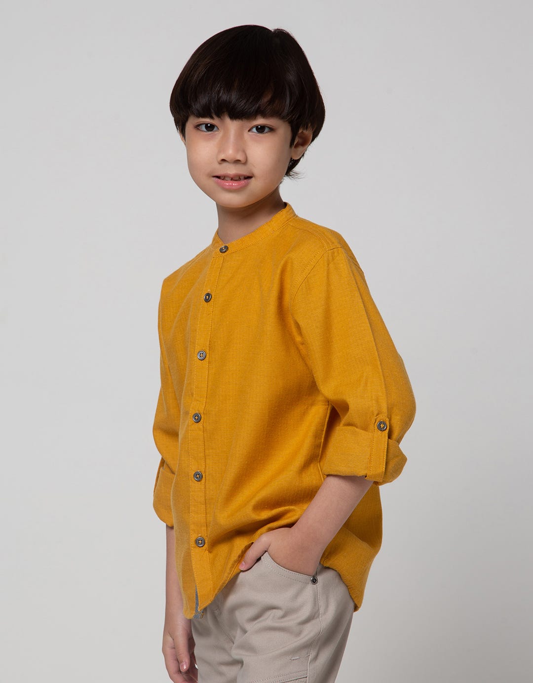 Little M Rolled Up Sleeve Hemp Shirt