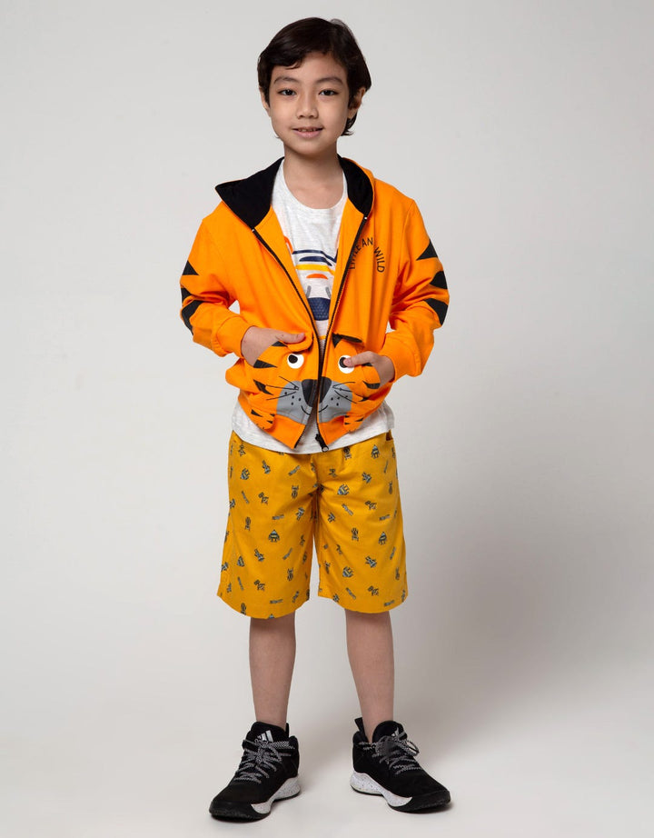 Little M Jaket Knit Terry Tiger
