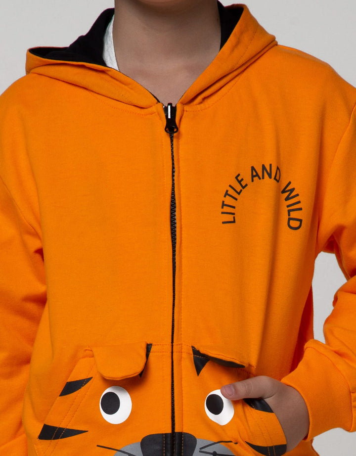 Little M Jaket Knit Terry Tiger