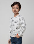Little M Vehicle Print Boys Sweater
