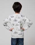 Little M Vehicle Print Boys Sweater